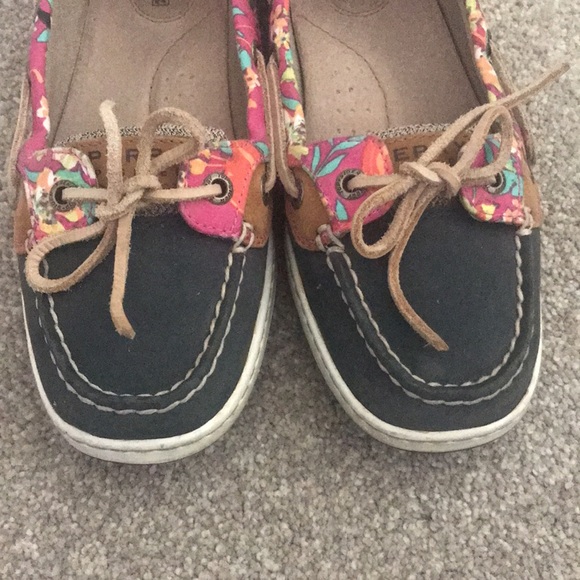Sperry Top-Sider Floral Boat Shoes Size 7.5 - Picture 2 of 9